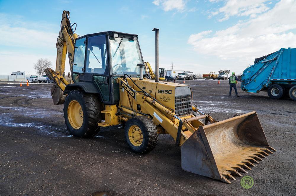 FORD 655C 4WD Loader/ Backhoe, Extendahoe, EROPS, 24in Hoe Bucket, Hour Meter Reads:6639,