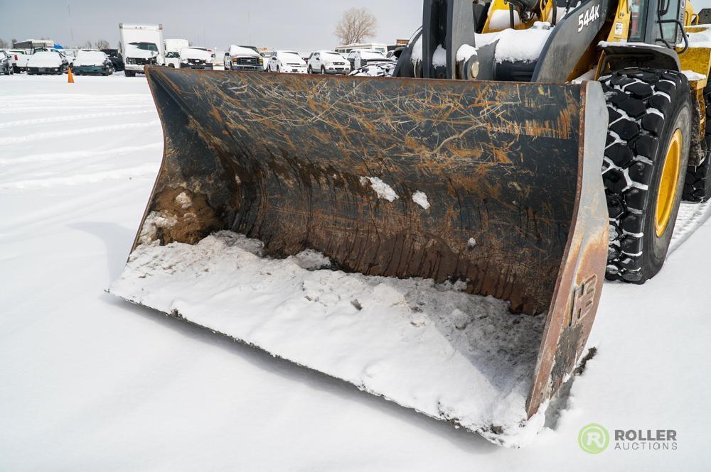 2014 JOHN DEERE 544K Wheel Loader, Cab w/ A/C & Heat, JRB Quick Coupler, 3rd Valve, 20.5-R25 Tires,