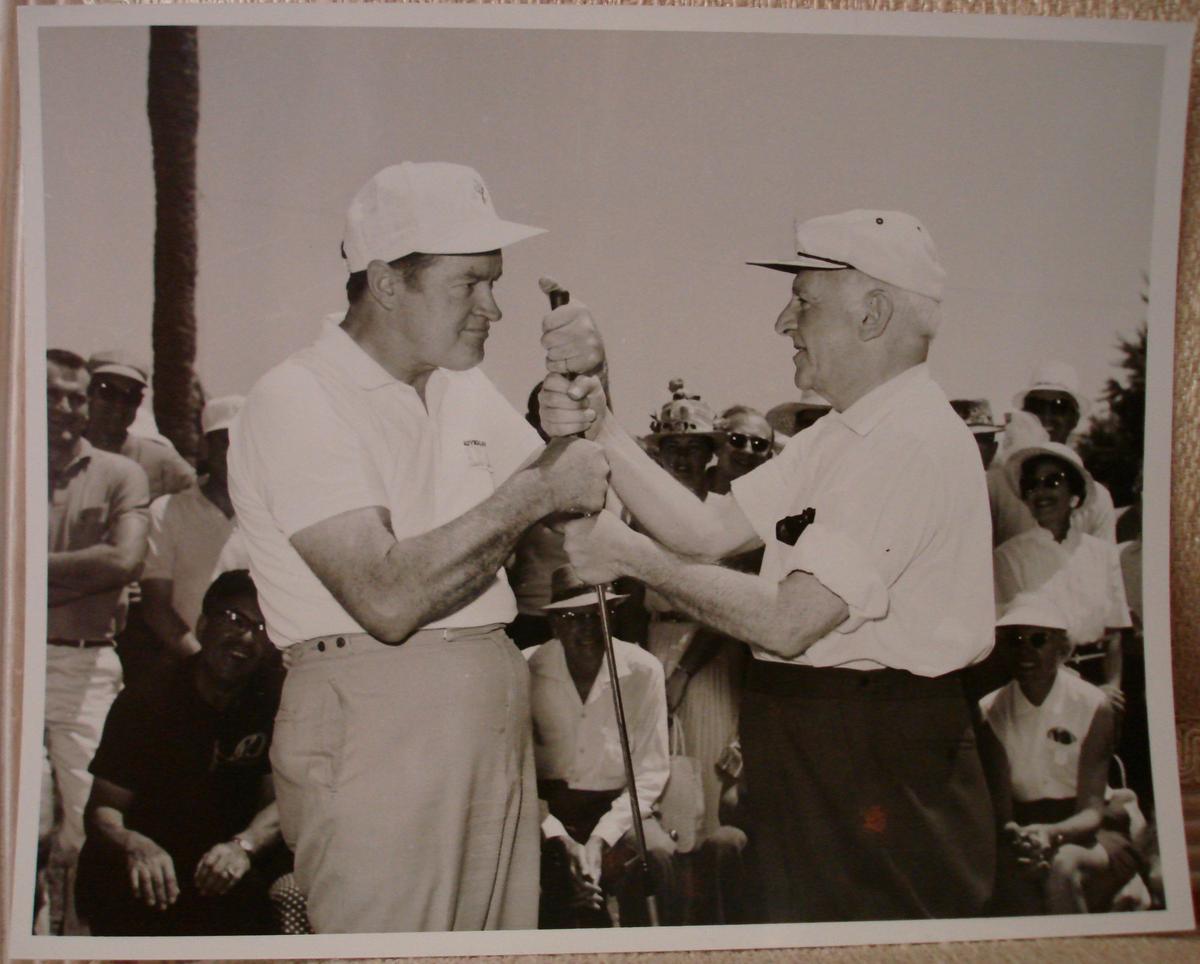 Bob Hope and Walter Winchell playing golf 11 by 14