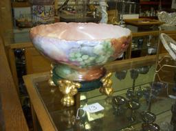 Limoge Punch Bowl 1904 Hand Painted