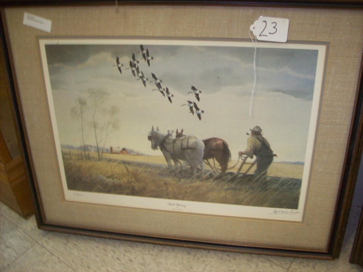 Les Kouba Fall Plowing Signed & Numbered