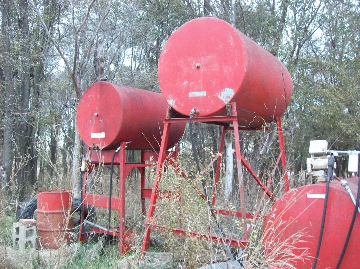 2 Fuel Barrels On Stands