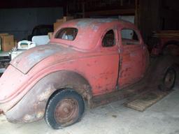 1935/36 Ford 5W coupe body, frame, wheels, fenders. No title-some inner sheet metal cut away