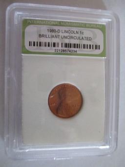 1980-D Lincoln Penny BU con 200