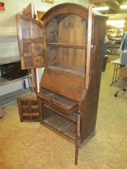 Antique Drop Front Secretary missing one table slide - 32x17x72 -> Will not be Shipped! <- con 414