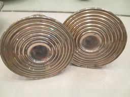 Pair of Sterling weighted Candle holders con 1