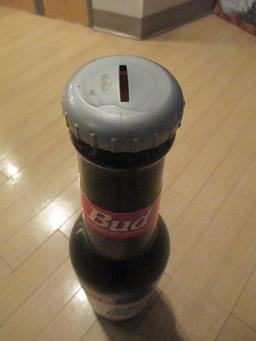 24" Tall Budweiser Plastic Coin Bottle -><- con 757