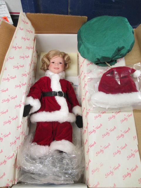 Danbury Mint Shirley Temple Santa's Helper Porcelain Doll 18 inches tall new con 637