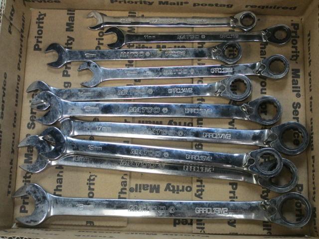 Matco Ratchet, Wrenches 10mm to 19mm - con 317