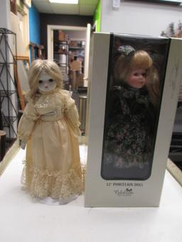 Two Porcelain Dolls - Will not be shipped -con 634