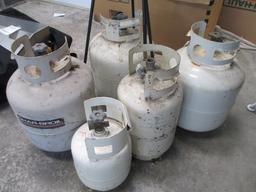 5 Propane Tanks and Cooker base