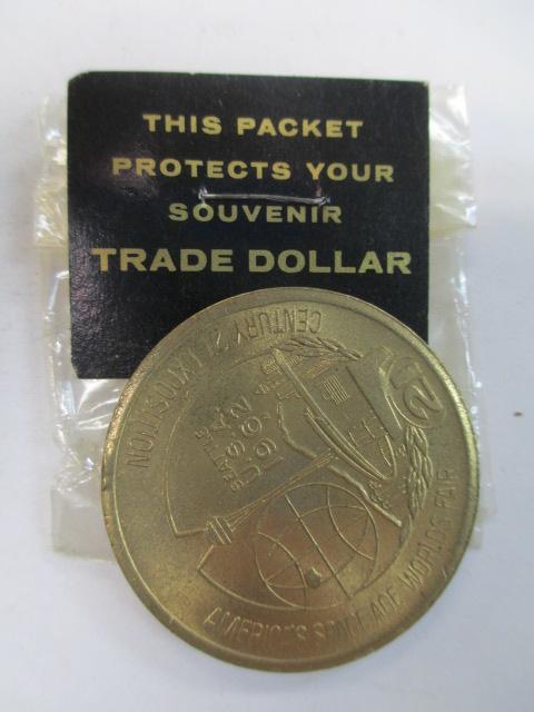 1962 Seattle Worlds Fair Trade Dollar - Original Packing - con 672