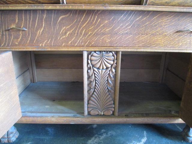 Vintage Oak Buffet with Mirror - 80x50x23 - Will not be shipped - con 726