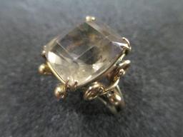 14k Gold Citrine or Yellow Quartz Ring - Size 6.25 - con 672