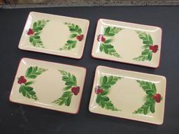 Set of 4 Southern Living Gail Pittman Xmas Memories Appetizer Plates 8"x5"-Will NOT be Shipped-con 1