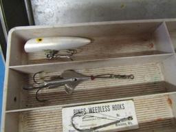 Vintage Tackle Box with Tackle and More - will not ship - con 308