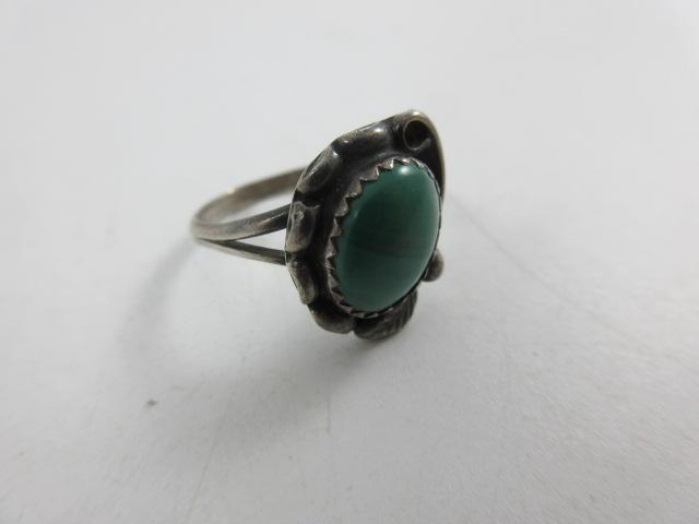 Sterling Silver and Turquoise Ring - Size 5 - con 668