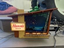 Hamm's Beer Cabin Lighted Sign 17 x 13