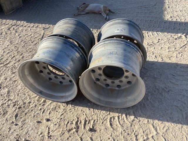 4 Aluminum Wheels Super Singles Location: Odessa, TX