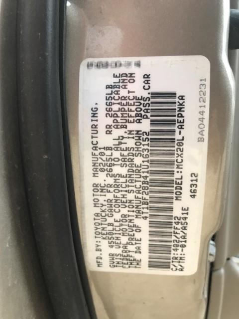 2001 Toyota Avalon Xl VIN: 4T1BF28B41U163152 Odometer States: 223,339 Color