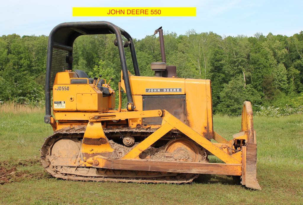 John Deere 550 Bulldozer, OPRS, 3 Forward, 3 Reverse, 4 Way Blade, Like New