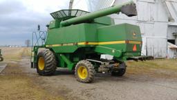 ’96 John Deere 9500 Combine w/CHA, Chaff Spreader, Distel Bin Ext., Buddy Seat, 30.5-32 Frt. Rubber