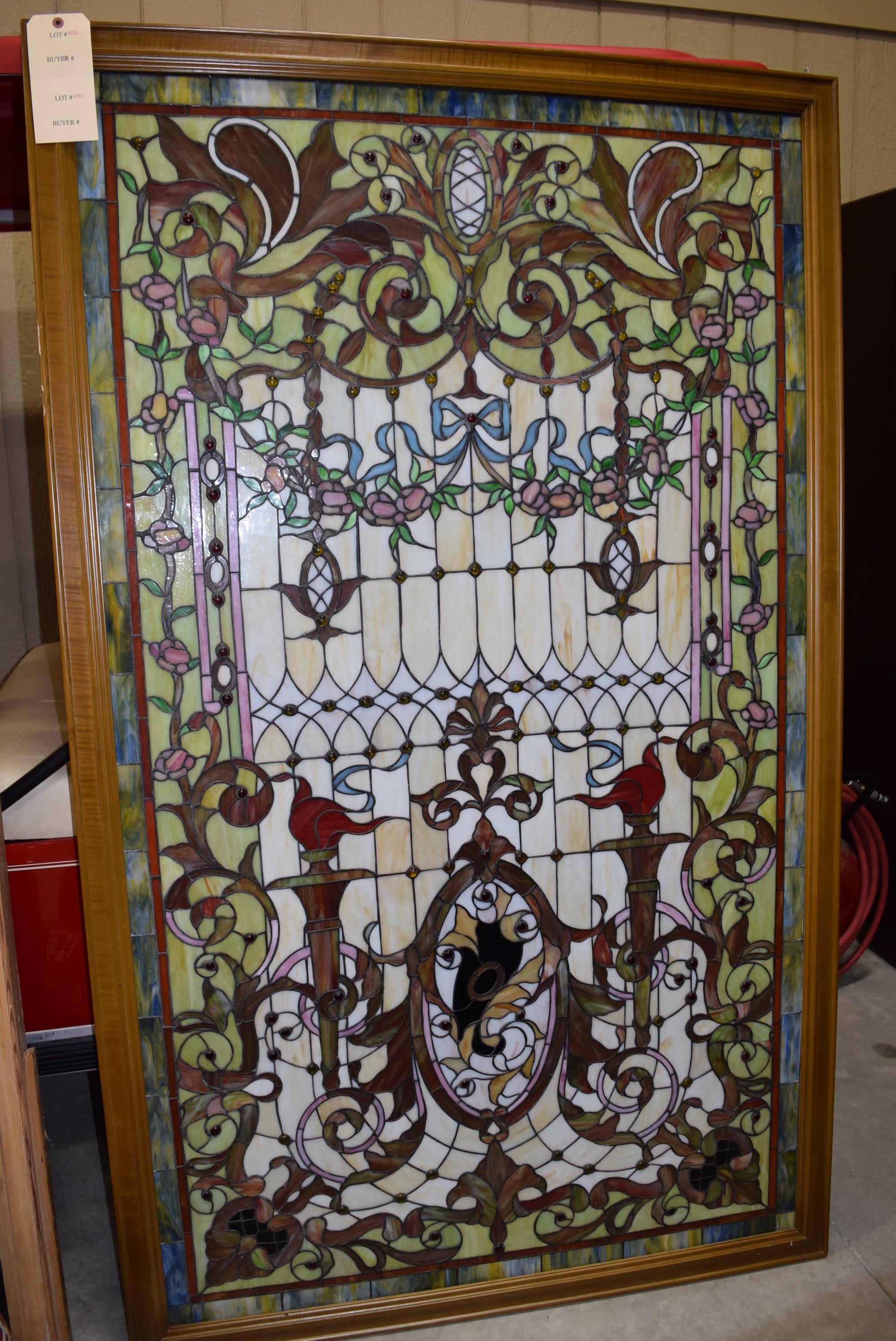 Stained Glass Window 46" wide 75" Tall (Buyer Responsible for Shipping Arrangements)