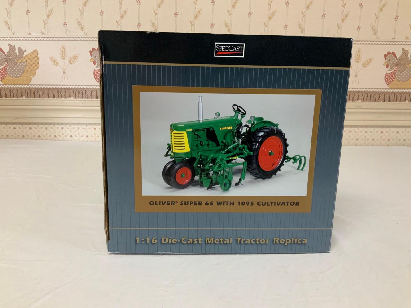 Oliver Super 66 Gas w/ 2 Row 1095 Cultivator 1/16th Scale