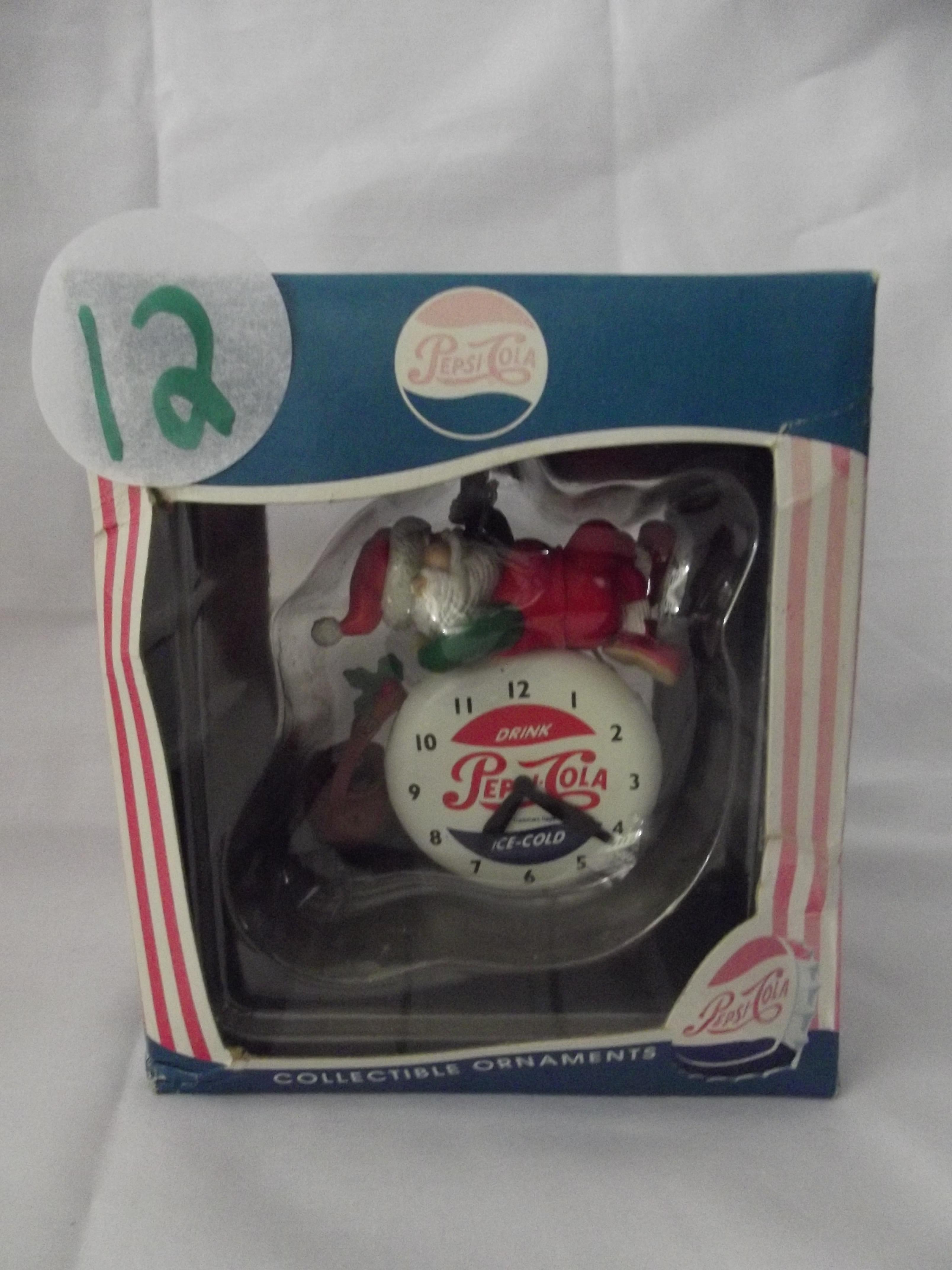 Pepsi Santa Clock Ornament