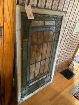 3ft by 5ft stain glass window leaded framing