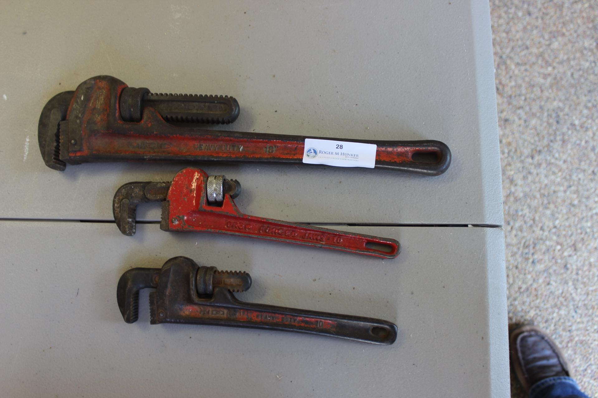 Pipe Wrenches-2 10" and an 18"