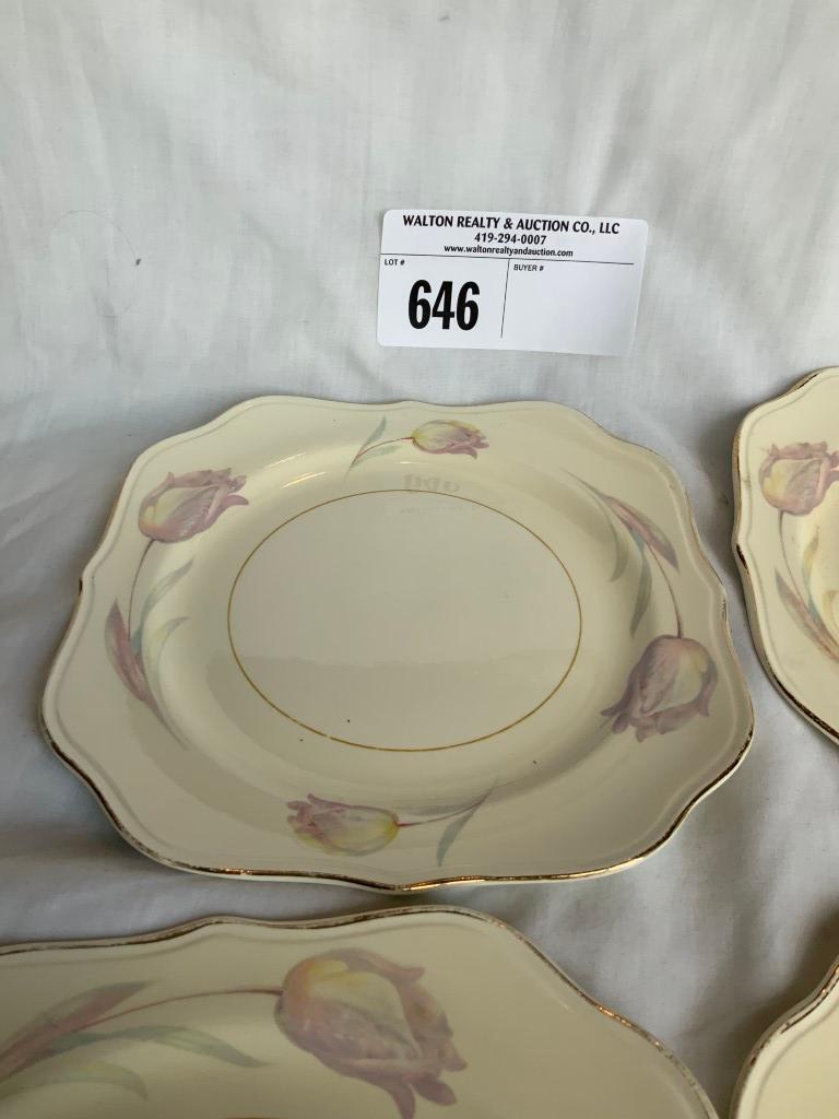 Homer Laughlin "Eggshell Nautilus " "Tulip" 1944 Luncheon Set-8 Plates, 4 Salads or Soups,  4 Saucer