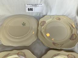 Homer Laughlin "Eggshell Nautilus " "Tulip" 1944 Luncheon Set-8 Plates, 4 Salads or Soups,  4 Saucer