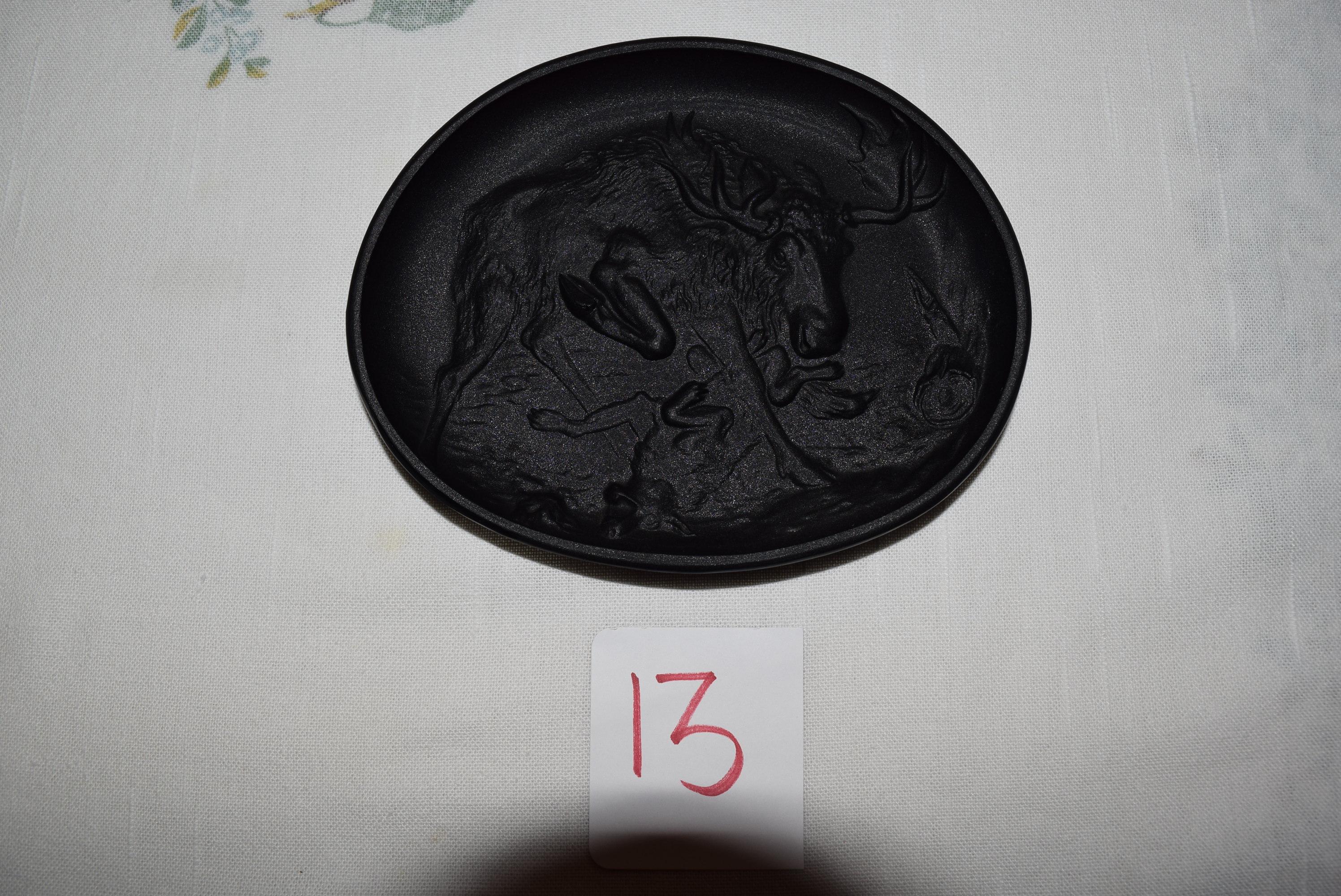 Tiffin Black Satin Stag Ash Tray