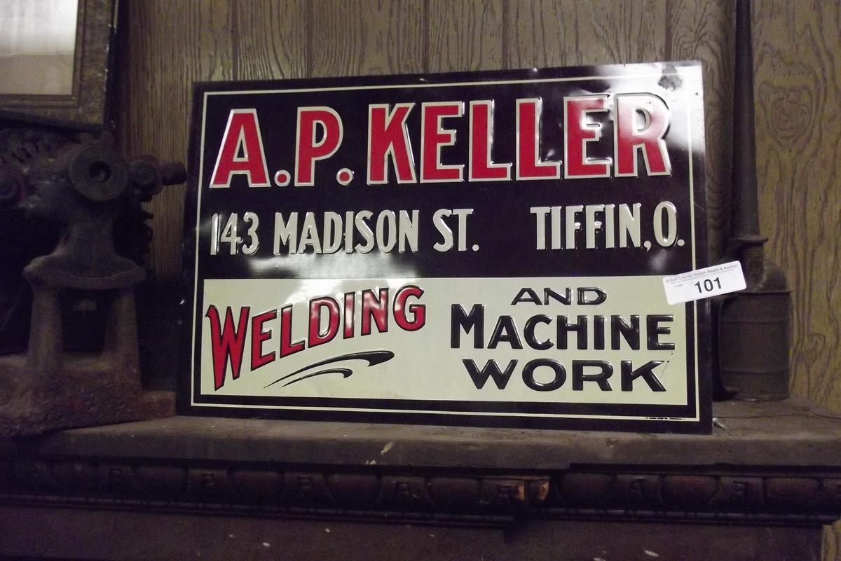 A.P. Keller Tin Sign    Tiffin