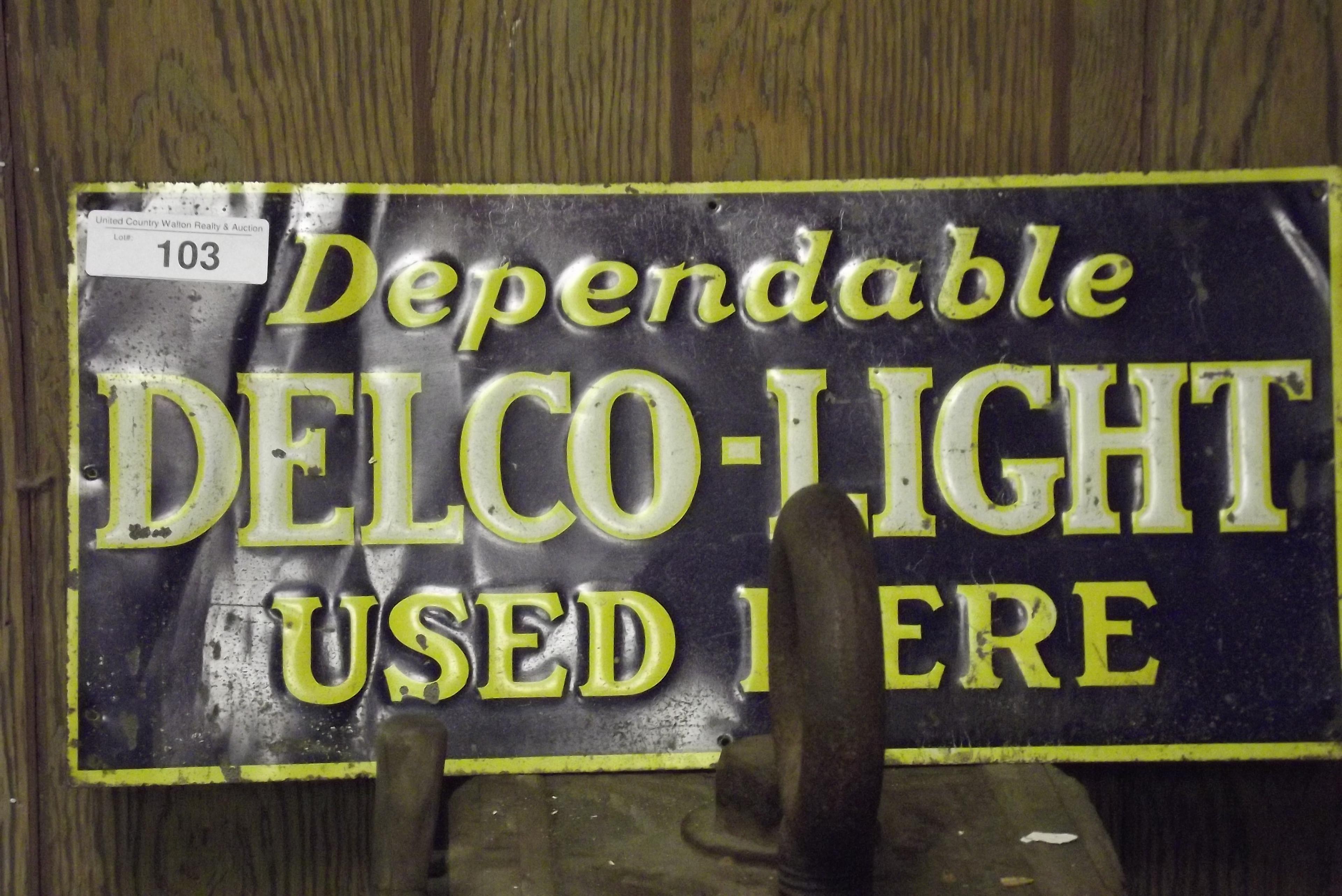 Delco Light Tin Sign