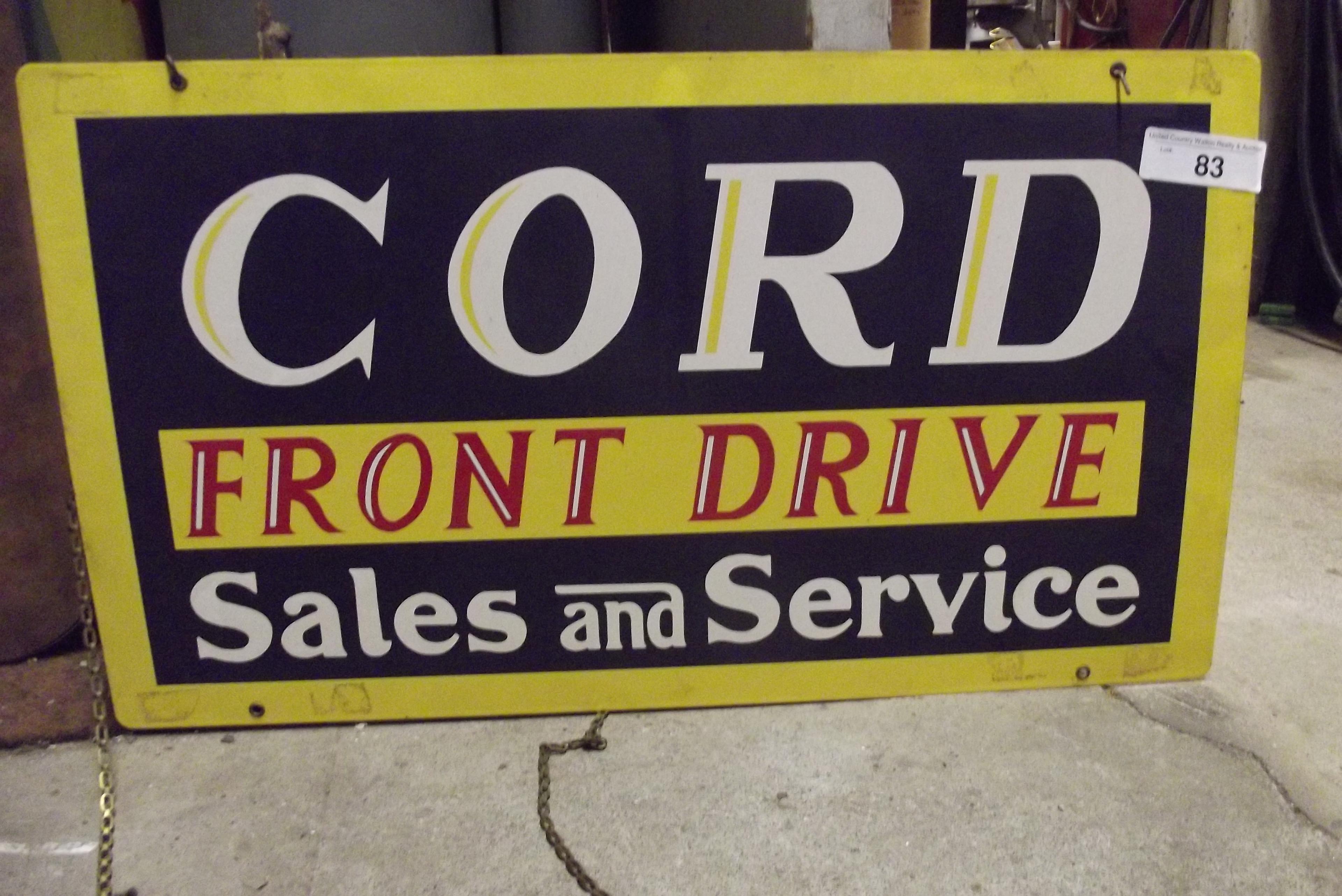 Cord Front Drive Scales Sign