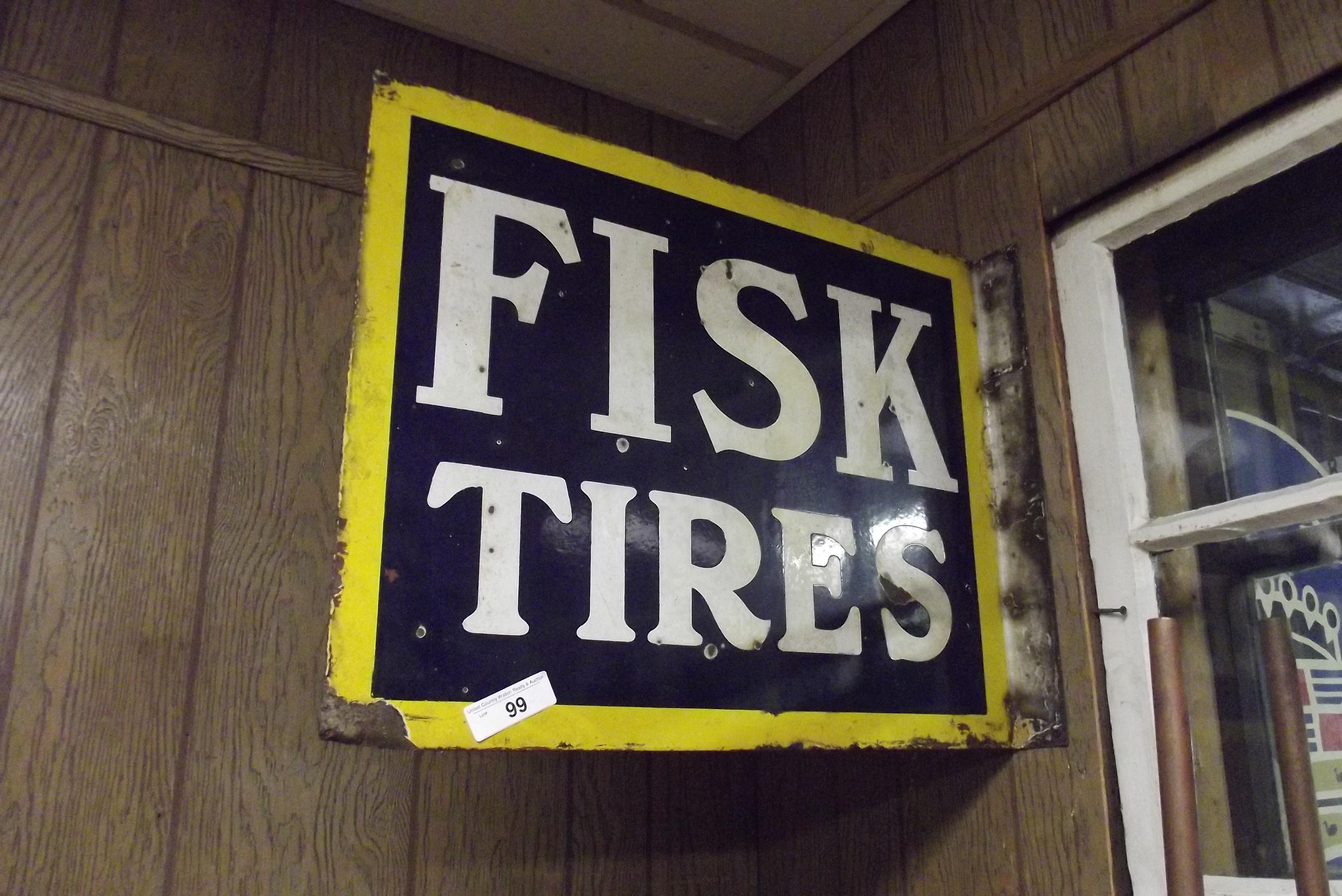 Fisk Tires Porcelain Two sided sign