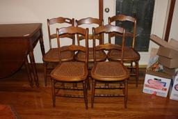 5 Cane Bottom Chairs