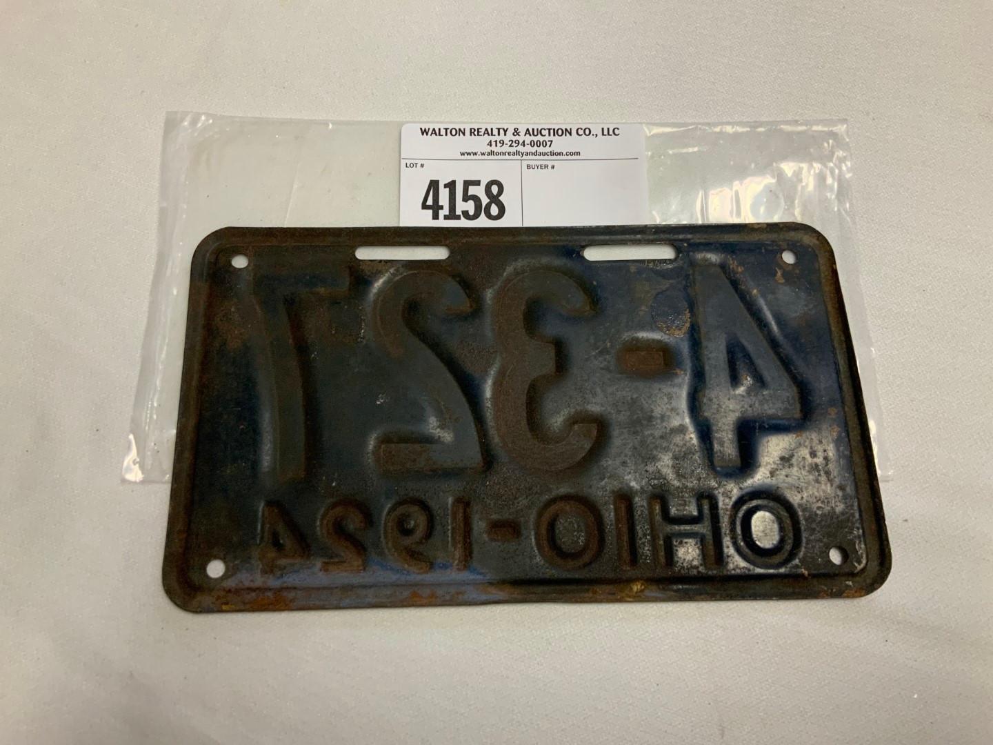 1924 Ohio License Plate #4-327