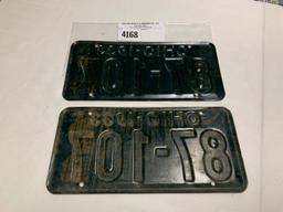 1933 Ohio License Plate #87-107 pair