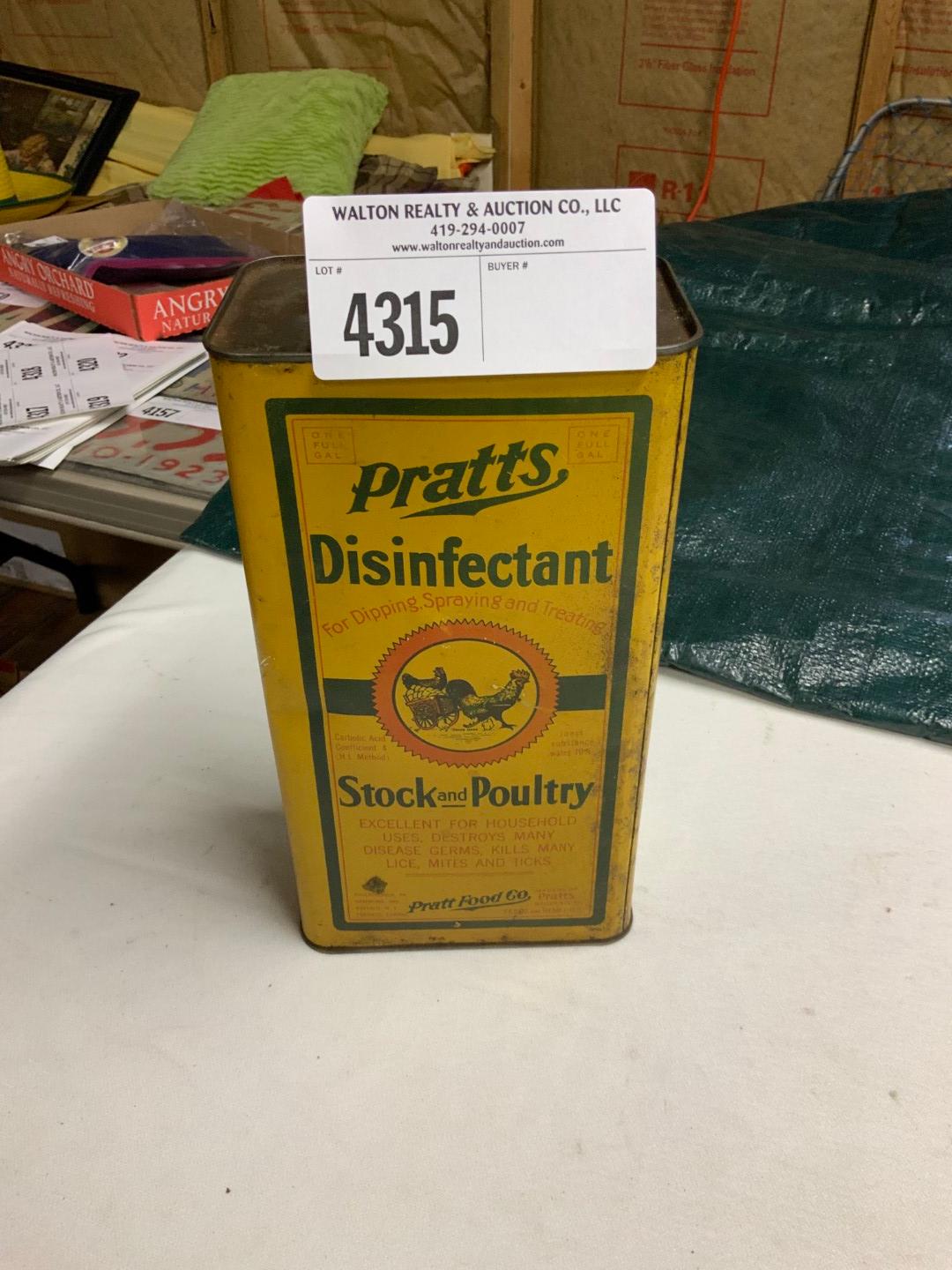 Pratts Disinfectant Stock & Poultry Tin Can