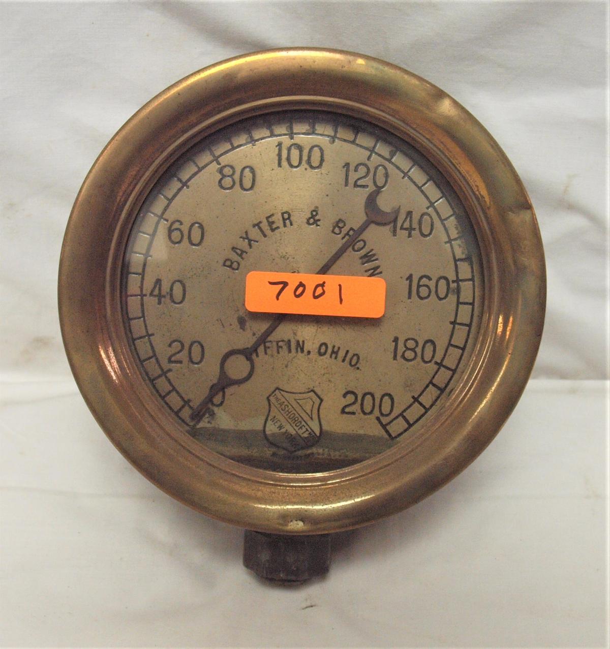 Baxter & Brown Pressure Gauge, Tiffin, Ohio.