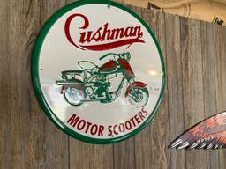 Cushman Round Sign- 23", Repro