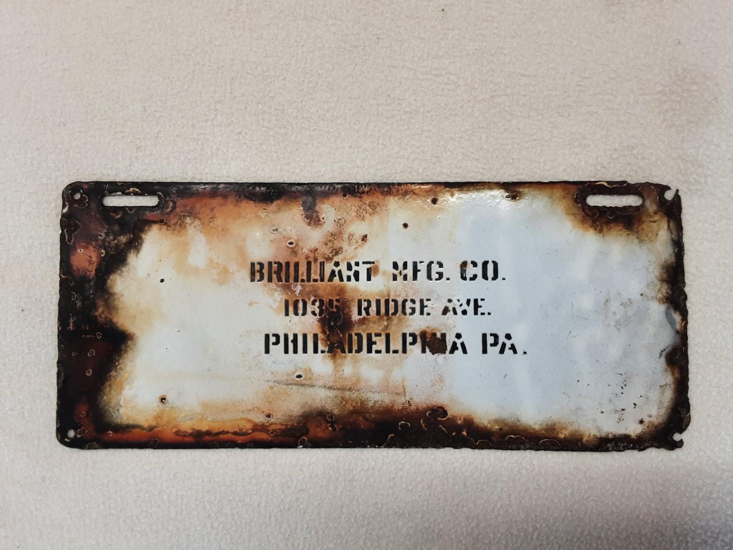 Pennsylvania 1913 Porcelain License Plate