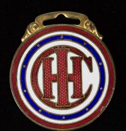 TWO INTERNATIONAL HARVESTER CO ENAMELED WATCH FOBS