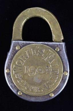 EAGLE LOCK 1904 WORLD'S FAIR ADVERTISING PADLOCK