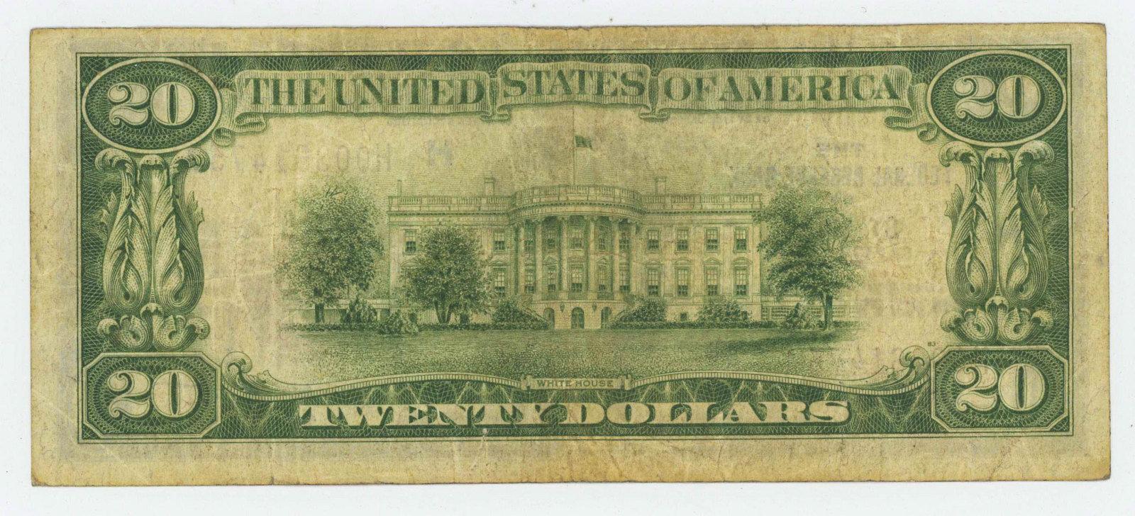 1929 TWENTY DOLLAR NATIONAL CURRENCY ST. LOUIS