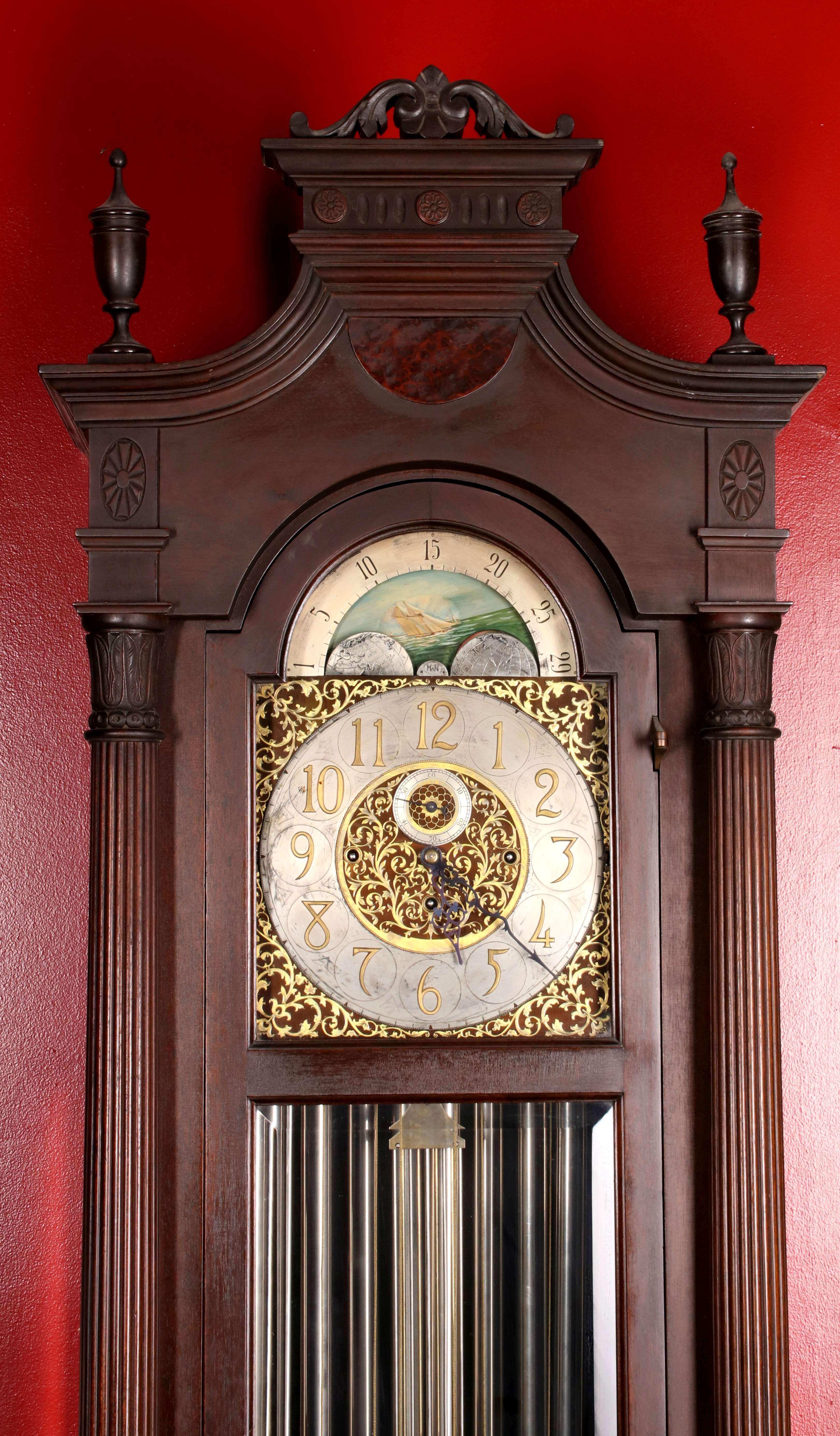 A COLONIAL WINTERHALDER & HOFFMEIER 9 TUBE CLOCK