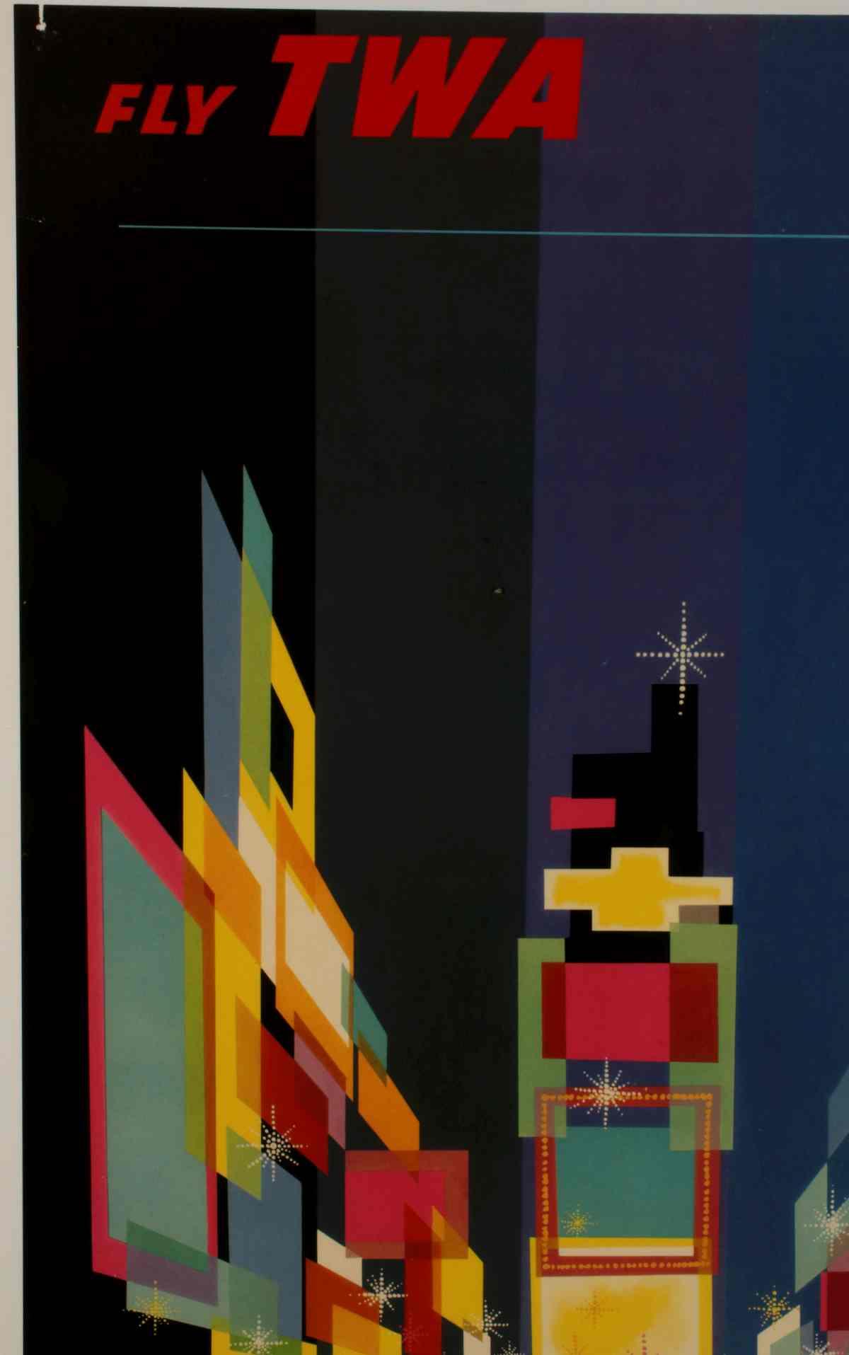 A DAVID KLEIN NEW YORK TRAVEL POSTER FOR TWA